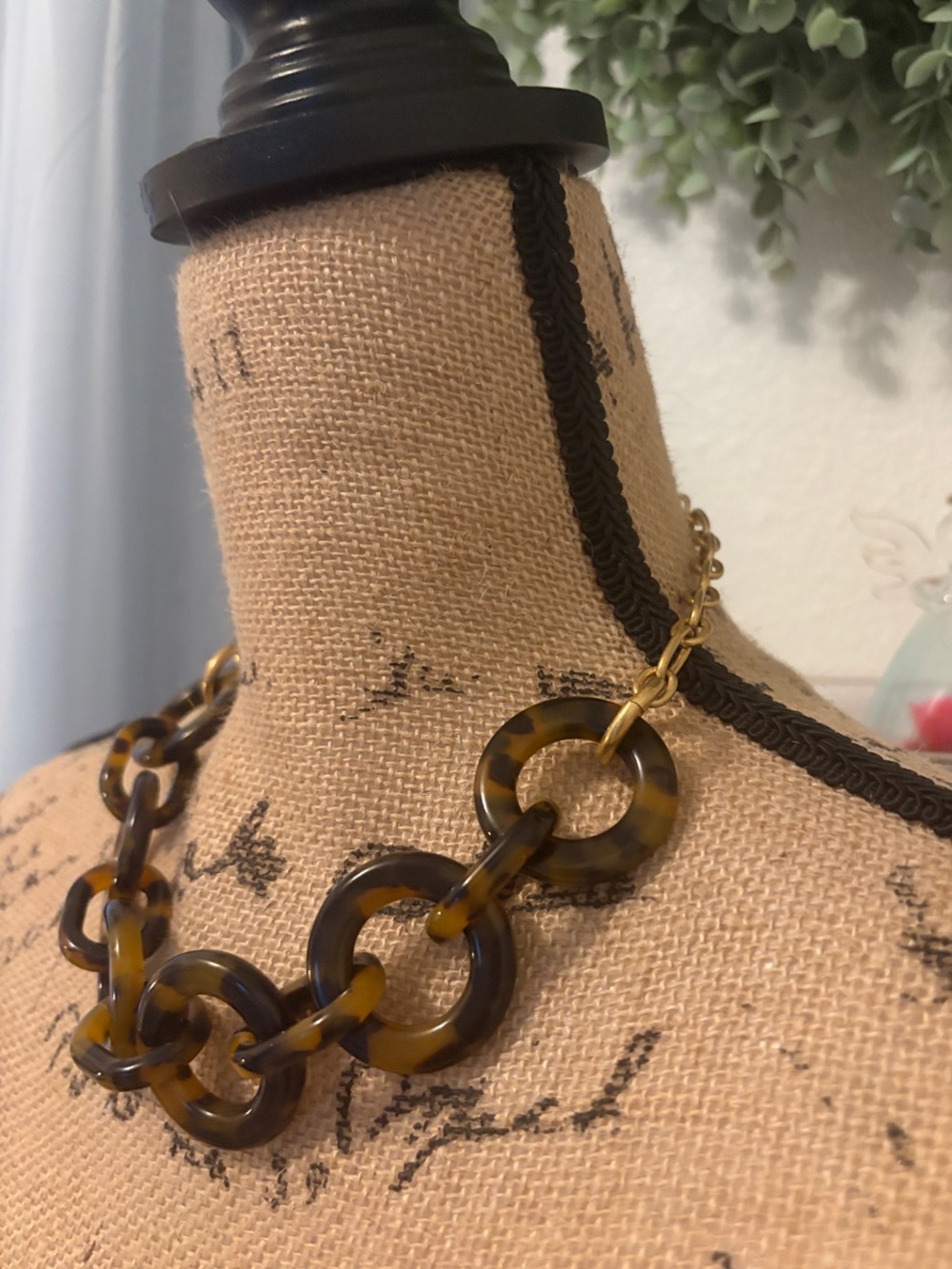 J. Crew Tortoiseshell-Link Necklace in Brown and Black